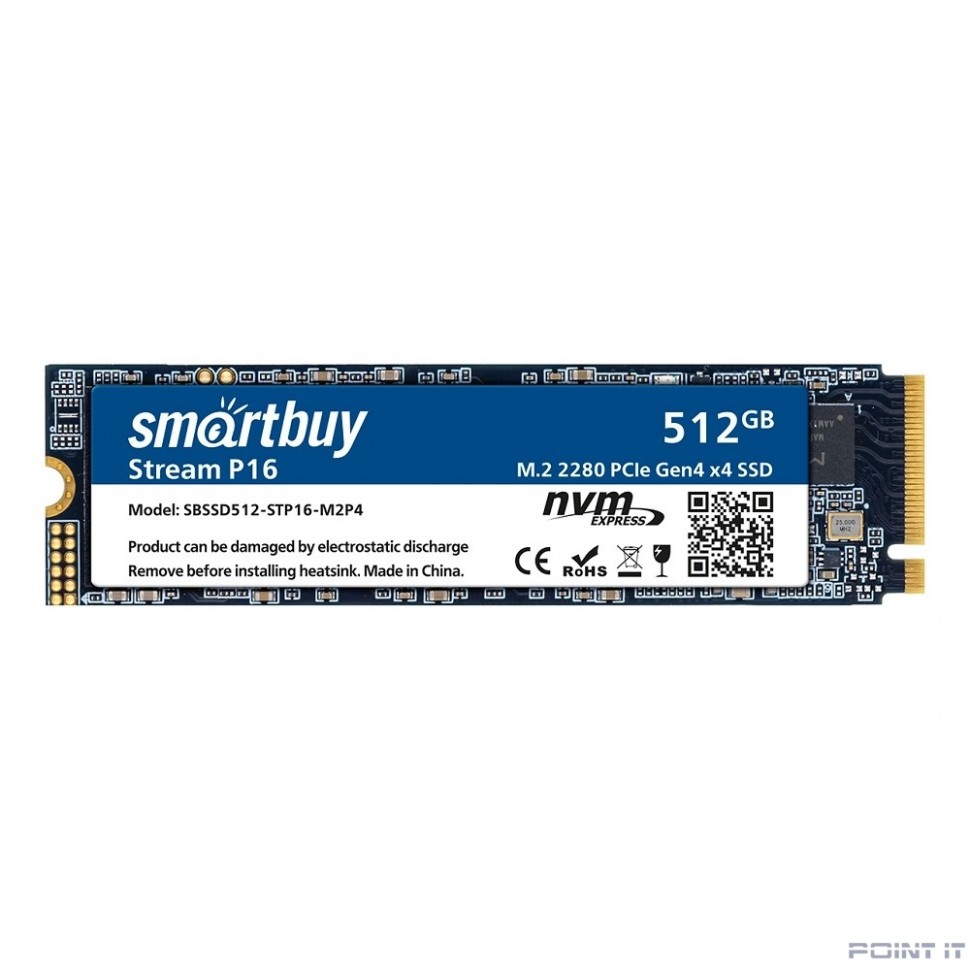Smartbuy M.2 SSD 512Gb Stream P16 SBSSD512-STP16-M2P4 NVMe PCIe4