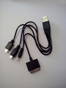 Мультишнур для зарядки сотовых телефонов шт.USB A - 4 штекера