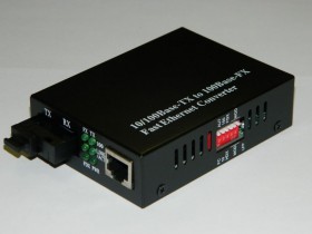 WDM медиаконвертер 10/100Base-TX/100Base-FX, одноволоконный, SM, SC, 1310nm, с DIP переключателем, 20км, 100Mbit РАСПРОДАЖА