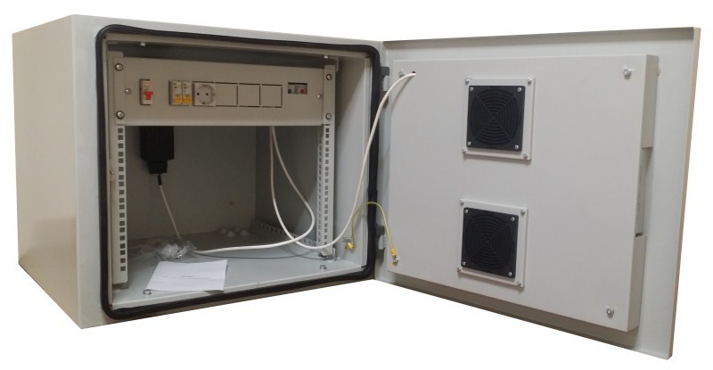 Климатический всепогодный шкаф 12U, (Ш*Г*В 660*600*816мм) 19" направляющие, оборудование в комплекте, ШКК/ШКВ, серый, Netko
