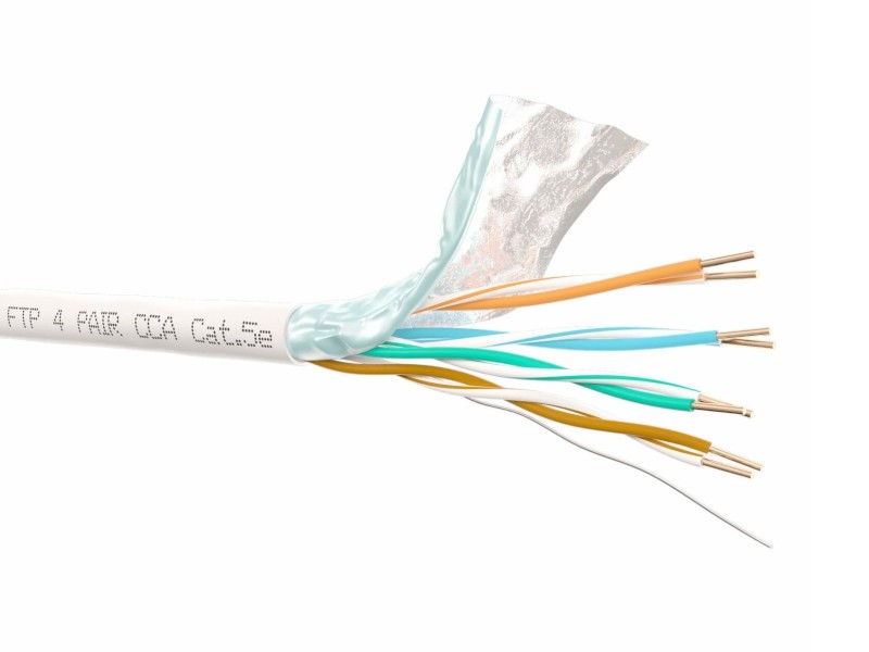 Кабель FTP4 cat.5е, одножильный, экранированный, 305м, CCA, серый, NETKO Optima