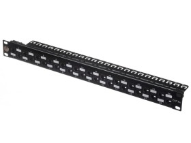 Патч-панель UTP, 19, 24 порта RJ45, cat.6а, 1U, Dual Type  IDC, NETKO Expert СКС
