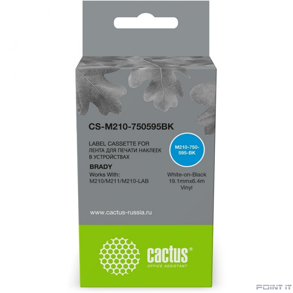Картридж ленточный Cactus CS-M210-750595BK M210-750-595-BK для Brady M210/M211/M210-LAB