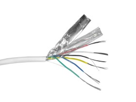 Кабель сигнальный, экранированный 6*0.22мм2 (7*0.2мм) 100м, алюминий, пластиковая катушка, белый NETKO Optima