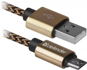Кабель USB2.0 TO MICRO-USB 1M GOLD USB08-03T 87800 DEFENDER