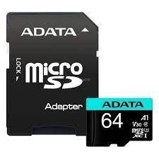 Карта памяти MICRO SDXC 64GB W/ADAP. AUSDX64GUI3V30SA2-RA1 ADATA