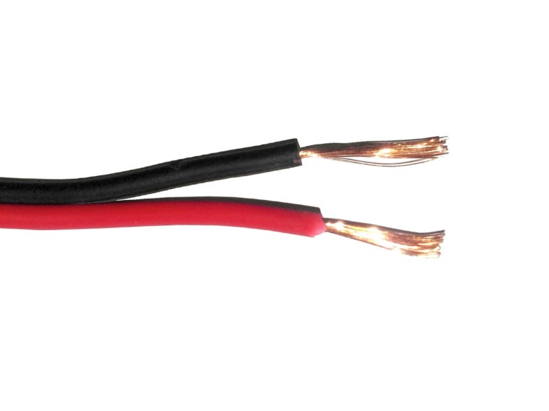 Кабель акустический 2*0.35мм2 (20*0.15мм) CCA, 100м, пластиковая катушка, черный/красный NETKO Optima