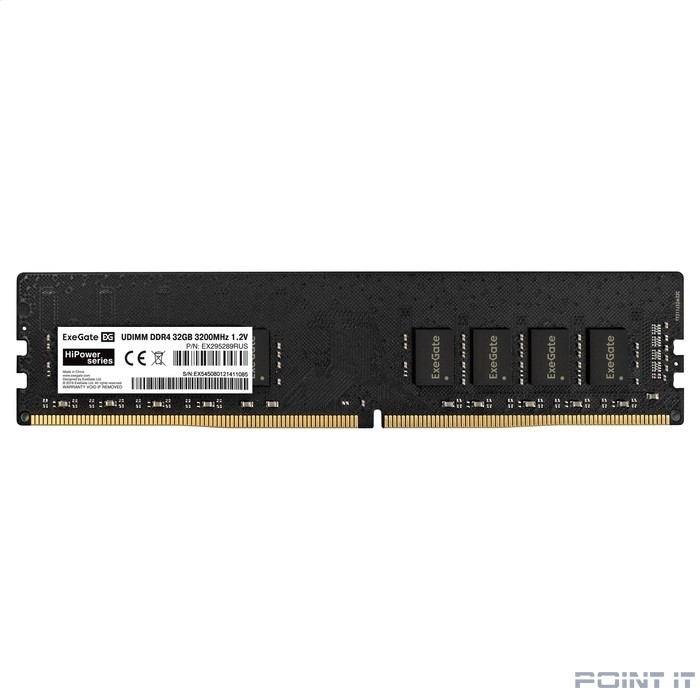 Exegate EX295289RUS Модуль памяти ExeGate HiPower DIMM DDR4 32GB <PC4-25600> 3200MHz