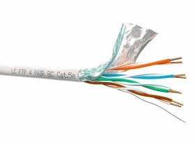 Кабель LC FTP4 cat.5е, одножильный, экранированный, 305м, Cu, нг(А)-HF LSZH - малодымный, не содержащий галогенов, серый