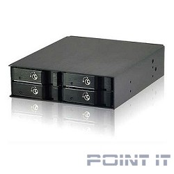 Procase L2-104-SATA3-BK {Hot-swap корзина 4 SATA3/SAS, черный, с замком, hotswap mobie rack module for 2,5&quot; HDD(1x5,25) 2xFAN 40x15mm}
