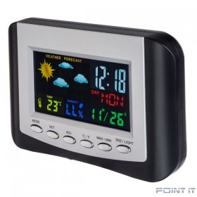 Perfeo Часы-метеостанция &quot;Color&quot;, (PF-S3332CS) цветной экран, время, температура, влажность, дата 