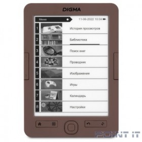 Digma E60C 6&quot; E-ink HD Pearl 1024x758 600MHz/4Gb/microSDHC коричневый(1070243)
