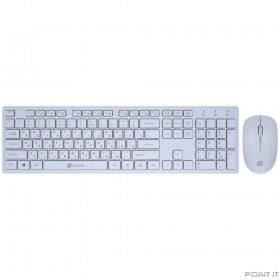 Клавиатура + мышь Oklick 240M White USB cordless slim Multimedia [1091258]