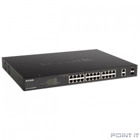 D-Link DGS-1100-26MPPV2/A3A Настраиваемый L2 коммутатор с 24 портами 10/100/1000Base-T и 2 комбо-портами 1000Base-T/SFP (порты 1-24 PoE 802.3af/at, порты 21-24 PoE 802.3bt, PoE-бюджет 525 Вт)