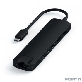 Satechi [ST-UCSMA3K] Адаптер USB-C  Type-C Slim Multiport with Ethernet Adapter. Цвет черный. ST-UCSMA3K