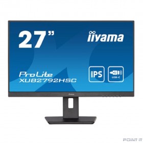 Монитор LCD IIYAMA 27&quot; XUB2792HSC-B5 черный {IPS 1920x1080 75Hz 4ms 16:9 250cd 178/178 8bit HDMI2.0 DisplayPort1.2 HAS Pivot 2xUSB3.0 USB-C(PD 65W) 2x2W VESA}