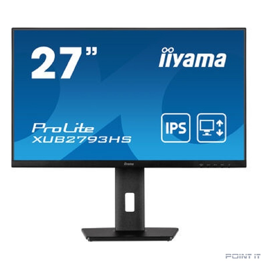 Монитор LCD Iiyama 27" XUB2793HS-B5 {IPS 1920x1080 76hz 4ms 178/178 300cd 1000:1 8bit(6bit+FRC) HDMI2.0 DisplayPort1.2 Pivot 2x2W VESA}