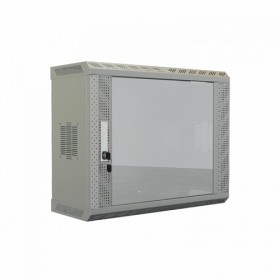  								Шкаф настенный 19-дюймовый (19), 9U, 480х600х250, со стеклянной дверью, несъемные боковые панели, цвет серый (RAL 7035) (собранный)							