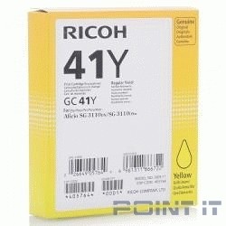 Ricoh Картридж GC41Y жёлтый Aficio 3110DN/DNw/SFNw/3100SNw/7100DN (2200стр) (405764)