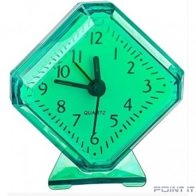 Perfeo Quartz часы-будильник &quot;PF-TC-002&quot;, ромб. 7,5*8,5 см, зелёные