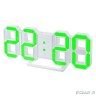 Perfeo LED часы-будильник "LUMINOUS", белый корпус / зелёная подсветка (PF-663)