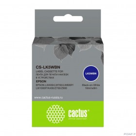 Картридж ленточный Cactus CS-LK5WBN черный для Epson LW300/LW400/LW700/LW600P/LW1000P